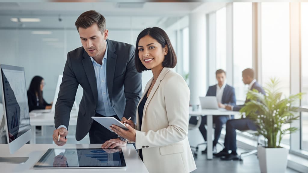 Business professionals consulting