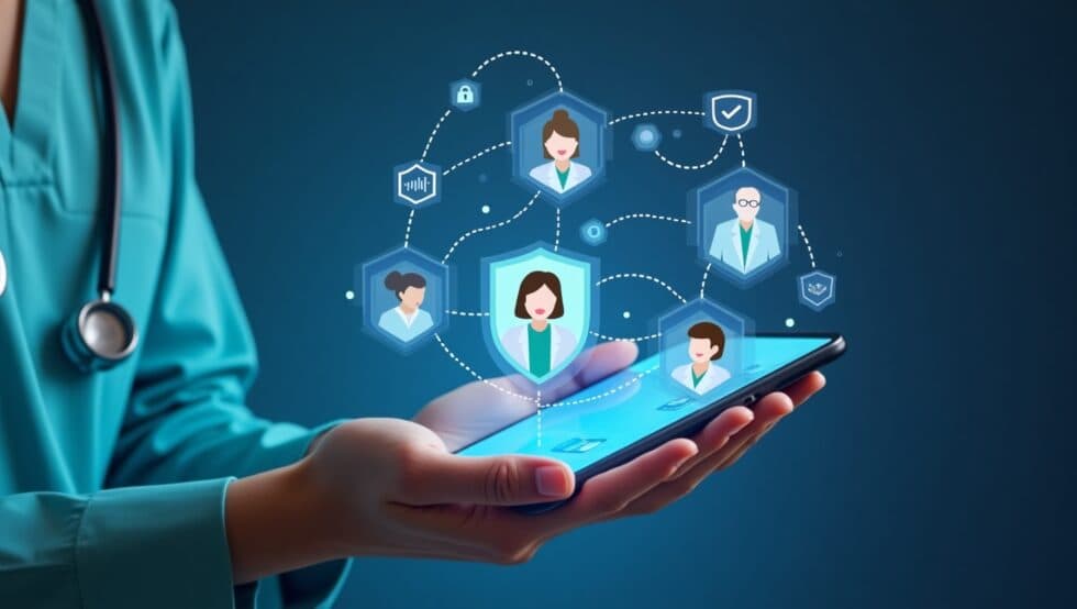 Healthcare professional using digital care delivery tools